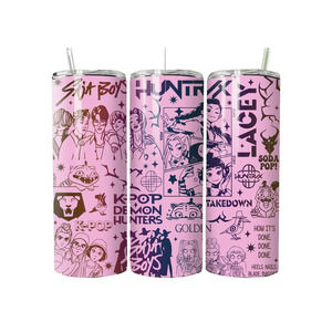 KPOP Demon Hunters Boys Girls Animals Anime Stainless 20oz TUMBLER CUP LID STRAW